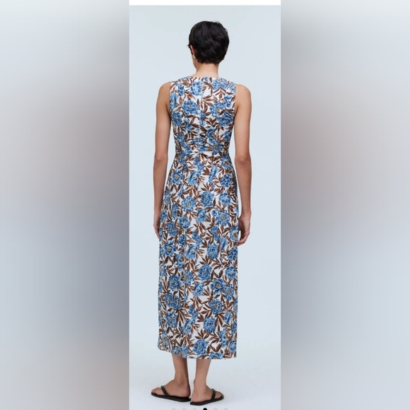 Madewell Sleeveless V Neck Midi Dress In Floral. Size 4 - Picture 5 of 12